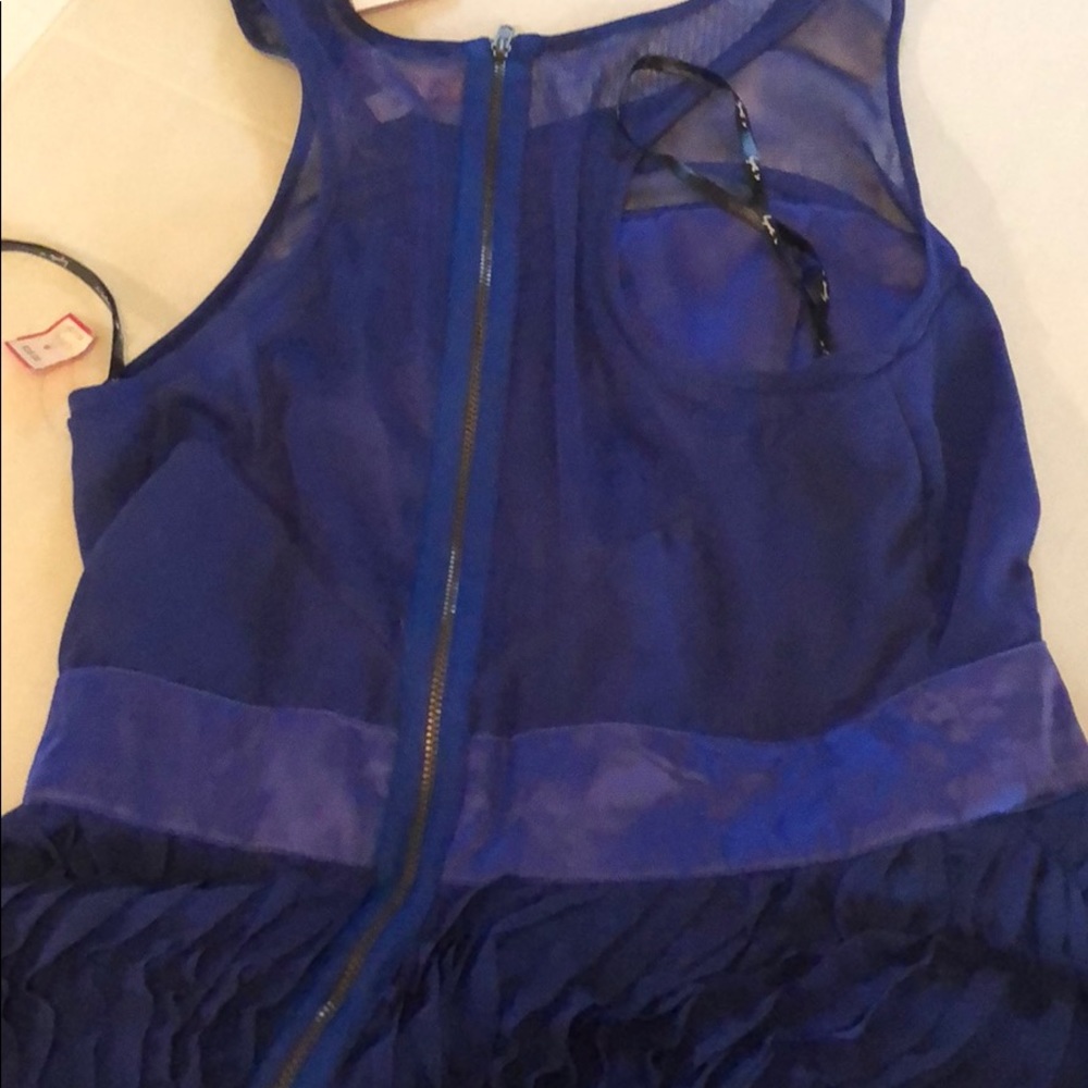 NWT Derhy Blue Ruffle Dress - Picture 4 of 5